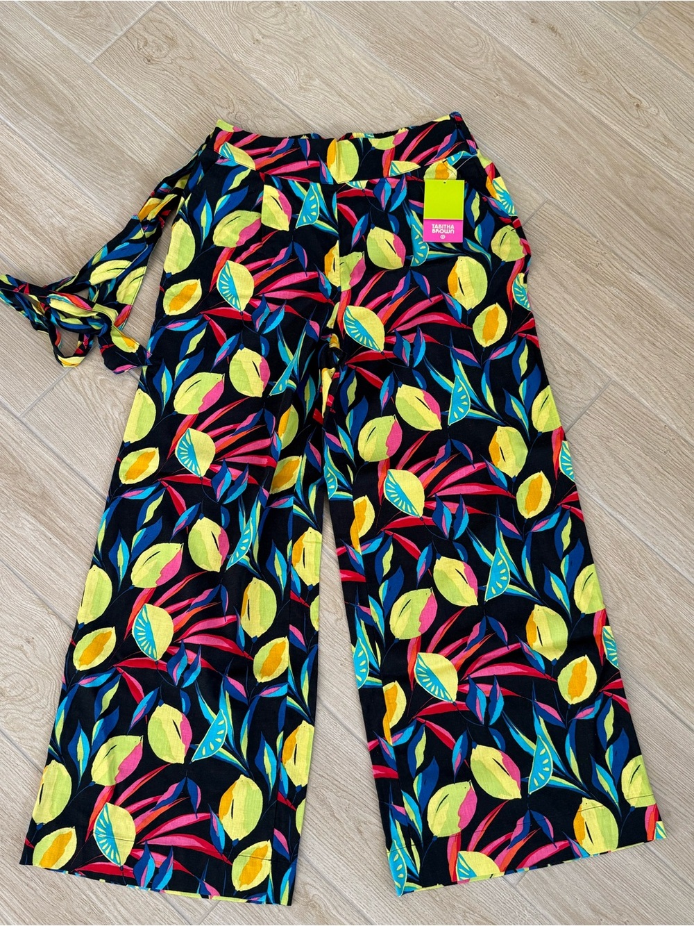 NWT Tabitha Brown for Target Citrus Print Wide Leg Pants Size M